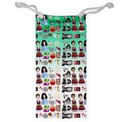 Kawaii Collage Green Ombre Jewelry Bag by snowwhitegirl