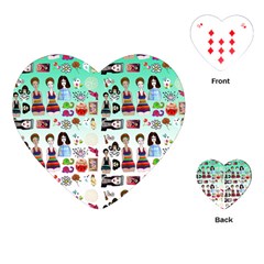 Kawaii Collage Green Ombre Playing Cards Single Design (heart) by snowwhitegirl