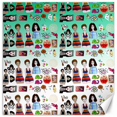 Kawaii Collage Green Ombre Canvas 16  X 16  by snowwhitegirl