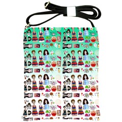 Kawaii Collage Green Ombre Shoulder Sling Bag by snowwhitegirl