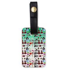 Kawaii Collage Green Ombre Luggage Tag (one Side) by snowwhitegirl