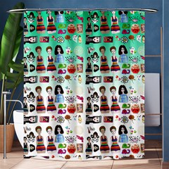 Kawaii Collage Green Ombre Shower Curtain 60  X 72  (medium)  by snowwhitegirl