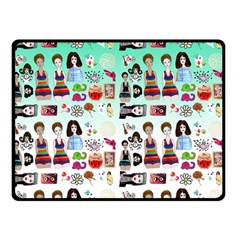 Kawaii Collage Green Ombre Double Sided Fleece Blanket (small)  by snowwhitegirl