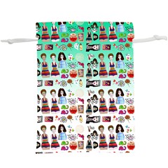 Kawaii Collage Green Ombre  Lightweight Drawstring Pouch (xl) by snowwhitegirl