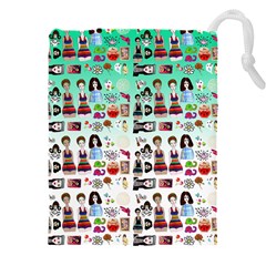 Kawaii Collage Green Ombre Drawstring Pouch (5xl) by snowwhitegirl