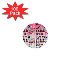 Kawaii Collage Pink Ombre 1  Mini Magnets (100 Pack)  by snowwhitegirl