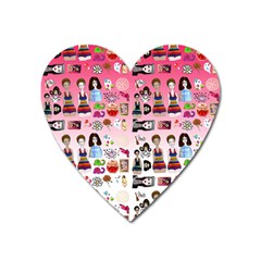 Kawaii Collage Pink Ombre Heart Magnet by snowwhitegirl