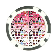 Kawaii Collage Pink Ombre Poker Chip Card Guard by snowwhitegirl