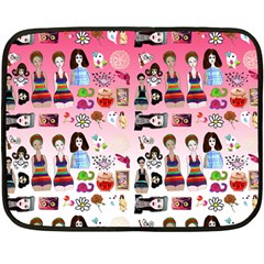 Kawaii Collage Pink Ombre Fleece Blanket (mini) by snowwhitegirl