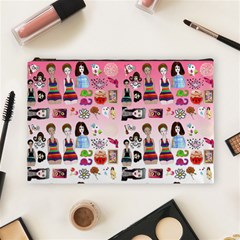 Kawaii Collage Pink Ombre Cosmetic Bag (large) by snowwhitegirl