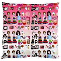 Kawaii Collage Pink Ombre Large Cushion Case (one Side) by snowwhitegirl