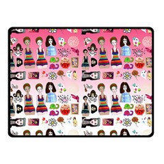 Kawaii Collage Pink Ombre Double Sided Fleece Blanket (small)  by snowwhitegirl