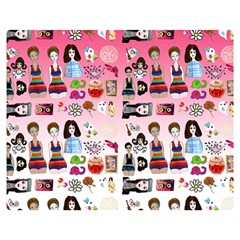 Kawaii Collage Pink Ombre Double Sided Flano Blanket (medium)  by snowwhitegirl