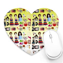 Kawaii Collage Yellow  Ombre Heart Mousepads by snowwhitegirl