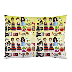 Kawaii Collage Yellow  Ombre Pillow Case by snowwhitegirl