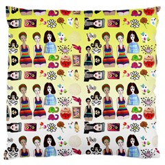 Kawaii Collage Yellow  Ombre Large Cushion Case (one Side) by snowwhitegirl