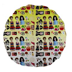 Kawaii Collage Yellow  Ombre Large 18  Premium Round Cushions by snowwhitegirl