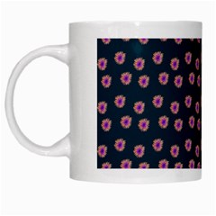 Peach Purple Daisy Flower Teal White Mugs