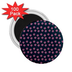 Peach Purple Daisy Flower Teal 2.25  Magnets (100 pack) 