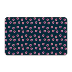 Peach Purple Daisy Flower Teal Magnet (Rectangular)