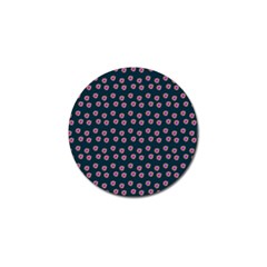 Peach Purple Daisy Flower Teal Golf Ball Marker