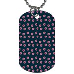 Peach Purple Daisy Flower Teal Dog Tag (Two Sides) Front