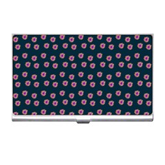 Peach Purple Daisy Flower Teal Business Card Holder