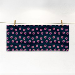 Peach Purple Daisy Flower Teal Hand Towel