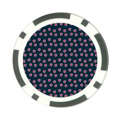 Peach Purple Daisy Flower Teal Poker Chip Card Guard (10 pack)