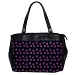 Peach Purple Daisy Flower Teal Oversize Office Handbag Front