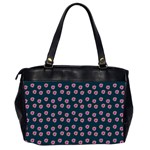 Peach Purple Daisy Flower Teal Oversize Office Handbag (2 Sides) Back