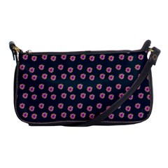 Peach Purple Daisy Flower Teal Shoulder Clutch Bag