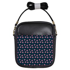 Peach Purple Daisy Flower Teal Girls Sling Bag