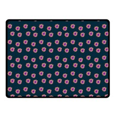 Peach Purple Daisy Flower Teal Fleece Blanket (Small)