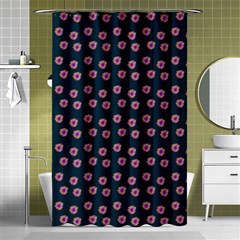 Peach Purple Daisy Flower Teal Shower Curtain 48  X 72  (small)  by snowwhitegirl