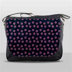 Peach Purple Daisy Flower Teal Messenger Bag