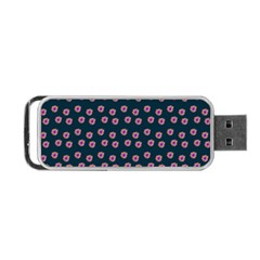 Peach Purple Daisy Flower Teal Portable USB Flash (Two Sides)