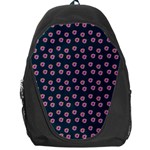 Peach Purple Daisy Flower Teal Backpack Bag Front