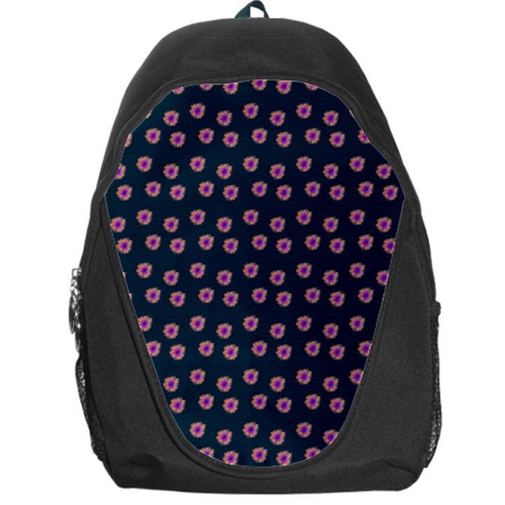 Peach Purple Daisy Flower Teal Backpack Bag