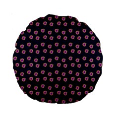 Peach Purple Daisy Flower Teal Standard 15  Premium Round Cushions