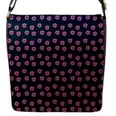 Peach Purple Daisy Flower Teal Flap Closure Messenger Bag (S)