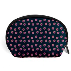 Peach Purple Daisy Flower Teal Accessory Pouch (Large)