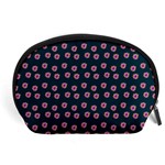 Peach Purple Daisy Flower Teal Accessory Pouch (Large) Front