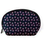 Peach Purple Daisy Flower Teal Accessory Pouch (Large) Back