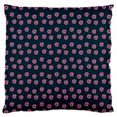 Peach Purple Daisy Flower Teal Large Flano Cushion Case (One Side)