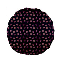 Peach Purple Daisy Flower Teal Standard 15  Premium Flano Round Cushions