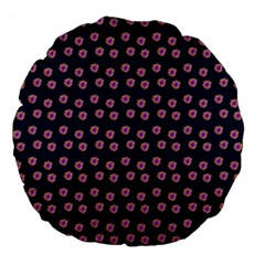 Peach Purple Daisy Flower Teal Large 18  Premium Flano Round Cushions