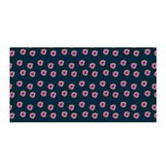 Peach Purple Daisy Flower Teal Satin Wrap