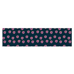 Peach Purple Daisy Flower Teal Satin Scarf (Oblong)