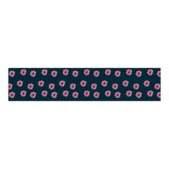 Peach Purple Daisy Flower Teal Velvet Scrunchie